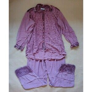 Vintage French Gear Marroon 2 piece Set Size S Shirt & Pants Embroidered Velvet